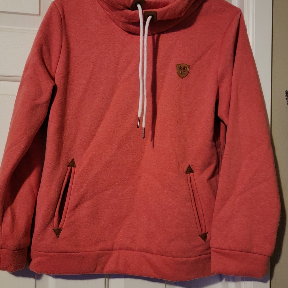 Red Hoodie with Brown Accents